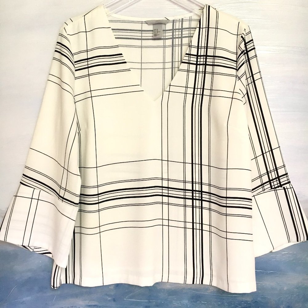 H&M Dressy Ivory Blouse Top | Size M-L